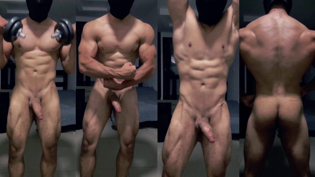 Latino Muscle Stud Jerks Off Thick Dick