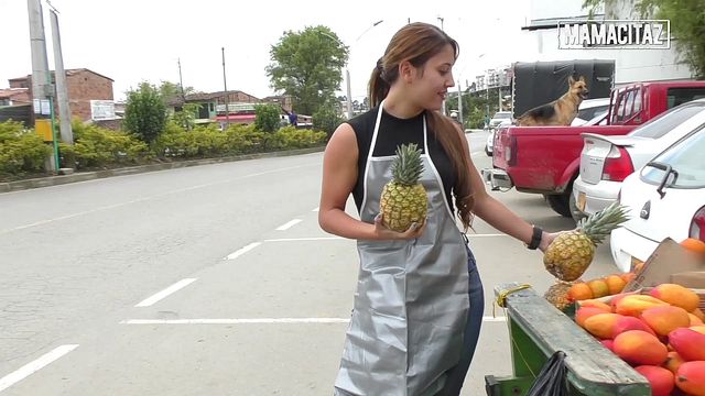 Latina Fruit Vendor Outdoor Pickup Leads to Passion