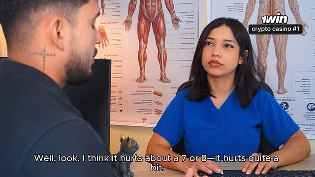 Latina Doctor Receives Blowjob in Exam Room