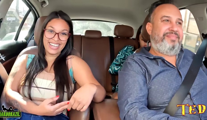 Brazilian Brunna Paz Strips During Car Ride