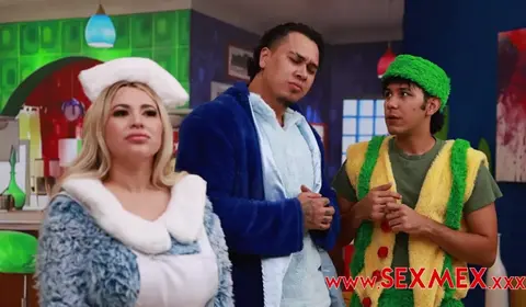 Stepmom Caught With Stepson and Busty Latina in Family Room
