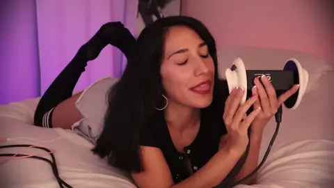 Latina Girlfriend Kisses Boyfriend on Bed