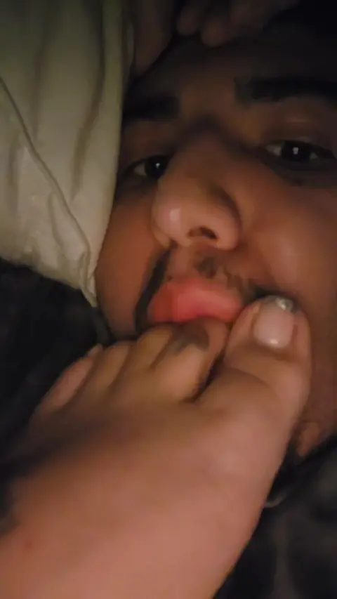 Latina Mom Sleeping With Big Feet In Bed