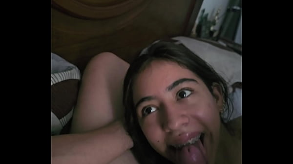 Latina Stepsister Gives Big Cock Blowjob