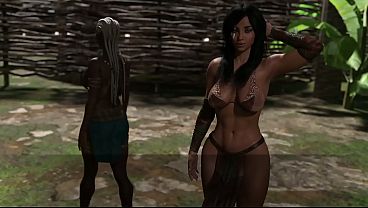 Nudist Blonde Stepsister Meets Latina Milf in Lust City