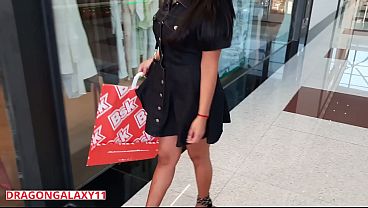 Horny Latina Gets Off at Mall with Amateur Handjob
