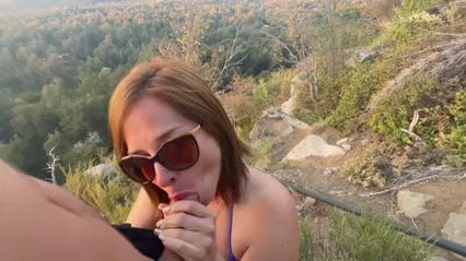 Latina Gives Deepthroat in Public Amateur Video
