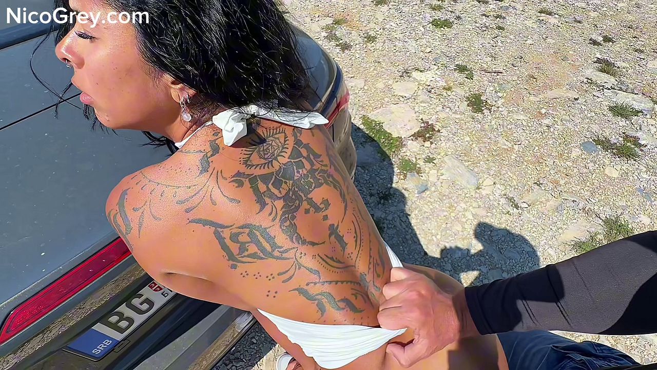 Latina Brunette Fucked Doggy Style Outdoor