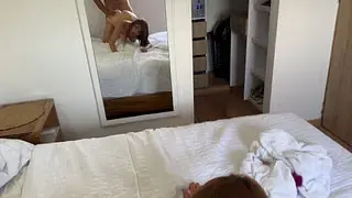 Latina Finds Friend's strapon in Suitcase, Fucks After Shared Hotel Room
